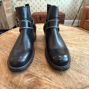 Freebird Dallas Men's Boots – Jet Black / White Stitch – Size 11 – NEW